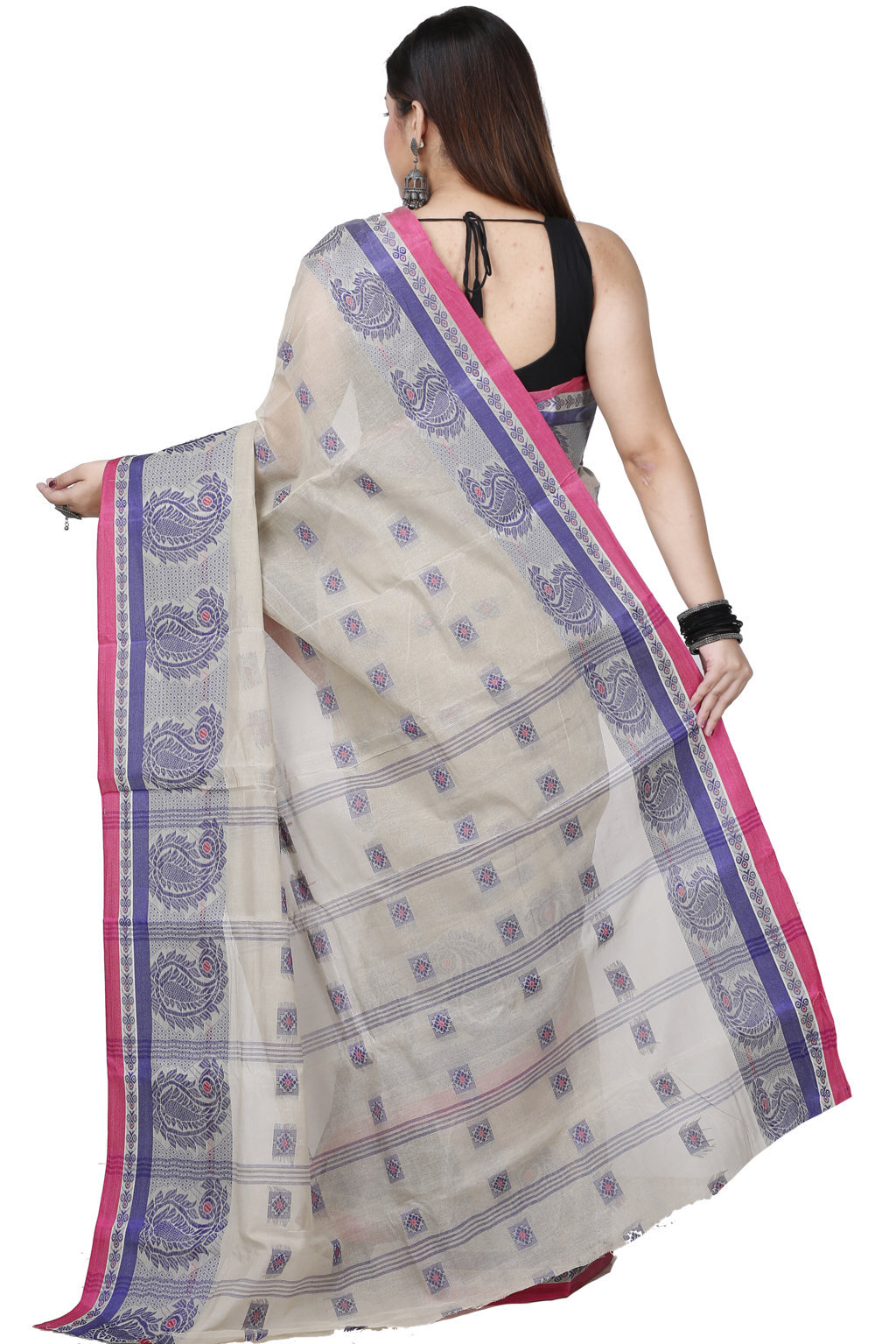 Grey Pure Cotton Aloka Tant Saree (906)